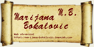 Marijana Bokalović vizit kartica